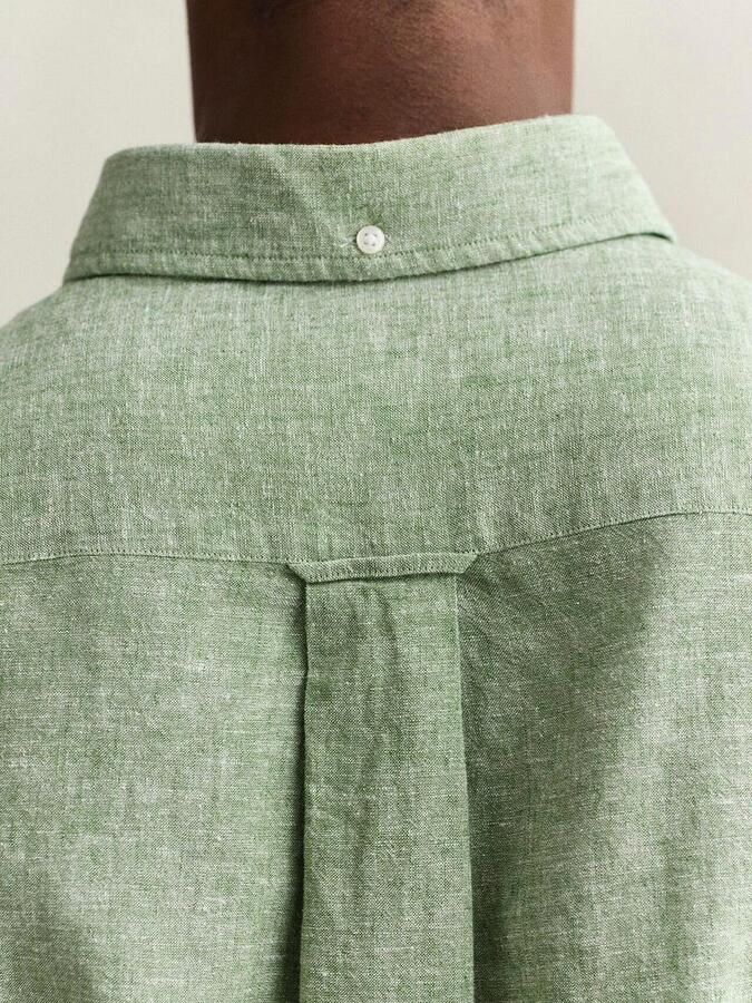 Gant Overhemd Cotton Linen Groen - Foto 3