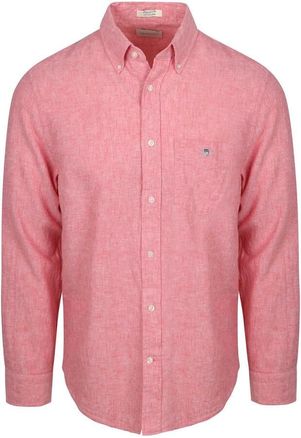 Gant Overhemd Lange Mouw Overhemd Cotton Linen Roze - Foto 4