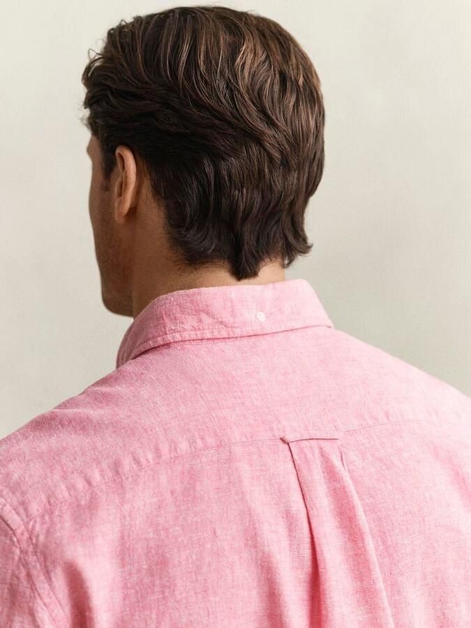 Gant Overhemd Lange Mouw Overhemd Cotton Linen Roze - Foto 6