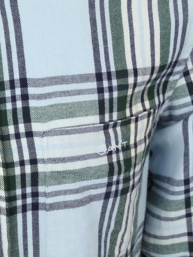 Gant Overhemd Flanel Ruit Blauw - Foto 2