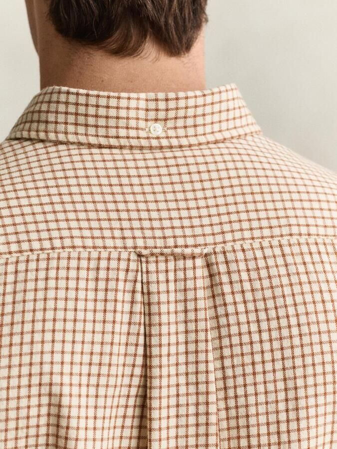Gant Overhemd Lange Mouw Overhemd Flanel Ruit Caramel - Foto 4