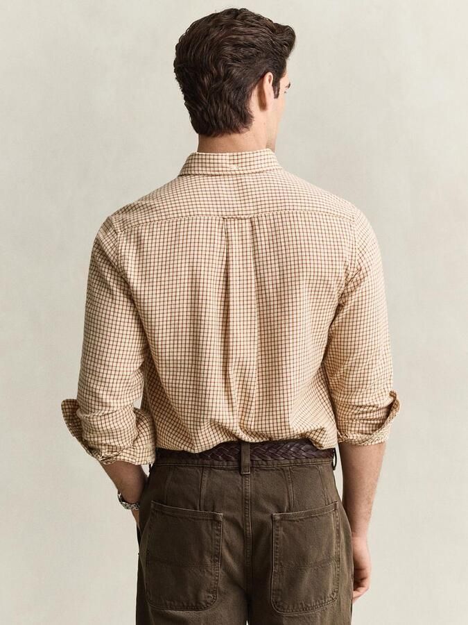 Gant Overhemd Lange Mouw Overhemd Flanel Ruit Caramel - Foto 5