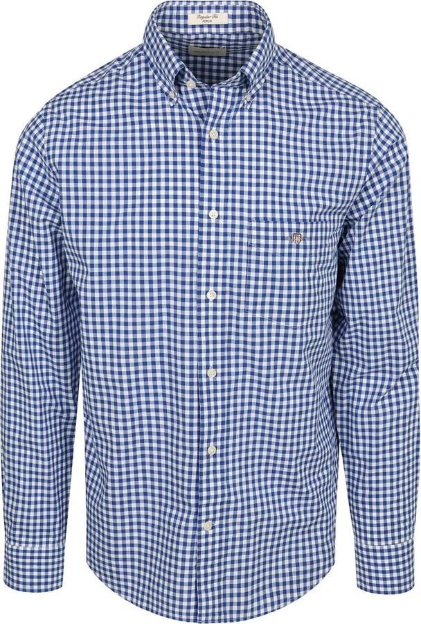 Gant Overhemd met lange mouwen REG POPLIN GINGHAM SHIRT met logoborduursel op borsthoogte - Foto 9