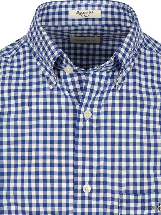 Gant Overhemd met lange mouwen REG POPLIN GINGHAM SHIRT met logoborduursel op borsthoogte - Foto 7