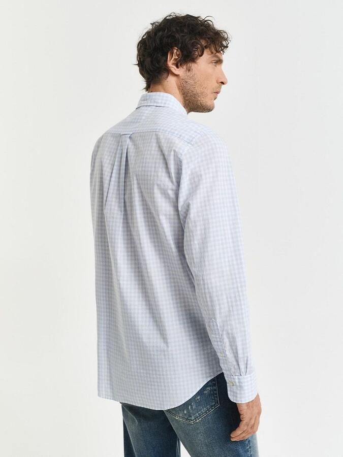 Gant Overhemd met lange mouwen REG POPLIN GINGHAM SHIRT met logoborduursel op borsthoogte - Foto 4