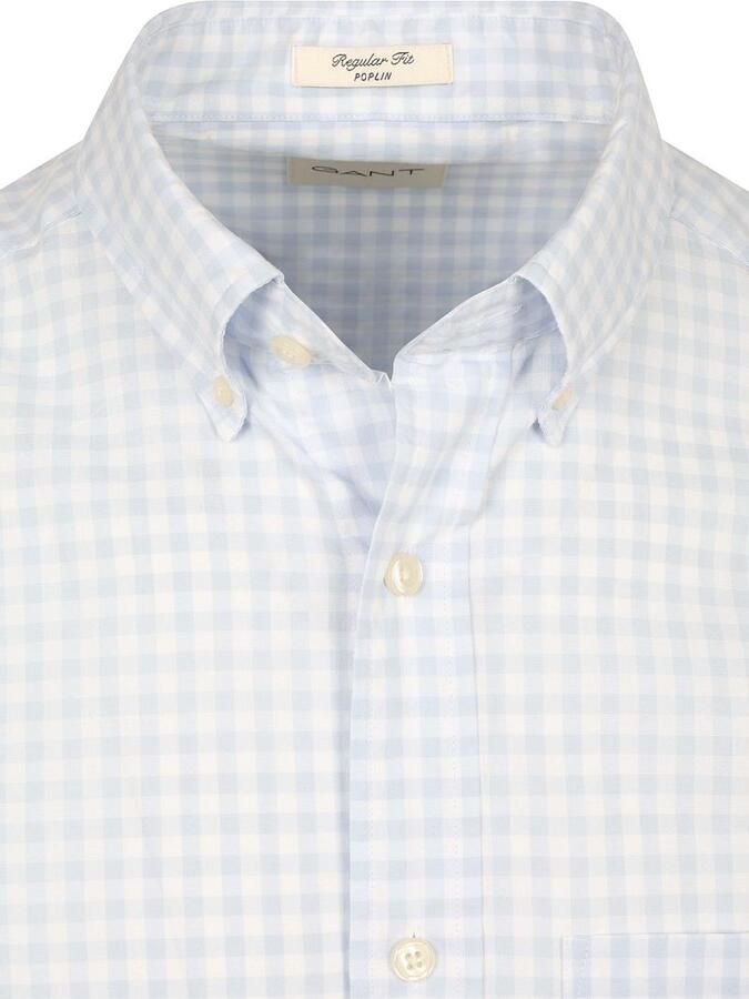 Gant Overhemd met lange mouwen REG POPLIN GINGHAM SHIRT met logoborduursel op borsthoogte - Foto 5