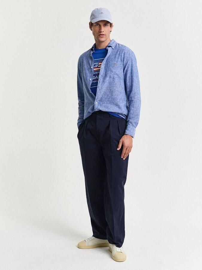 Gant Overhemd Linnen Blauw - Foto 2