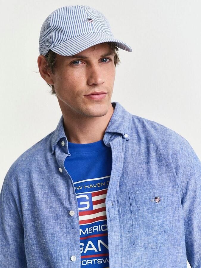 Gant Overhemd Linnen Blauw - Foto 3
