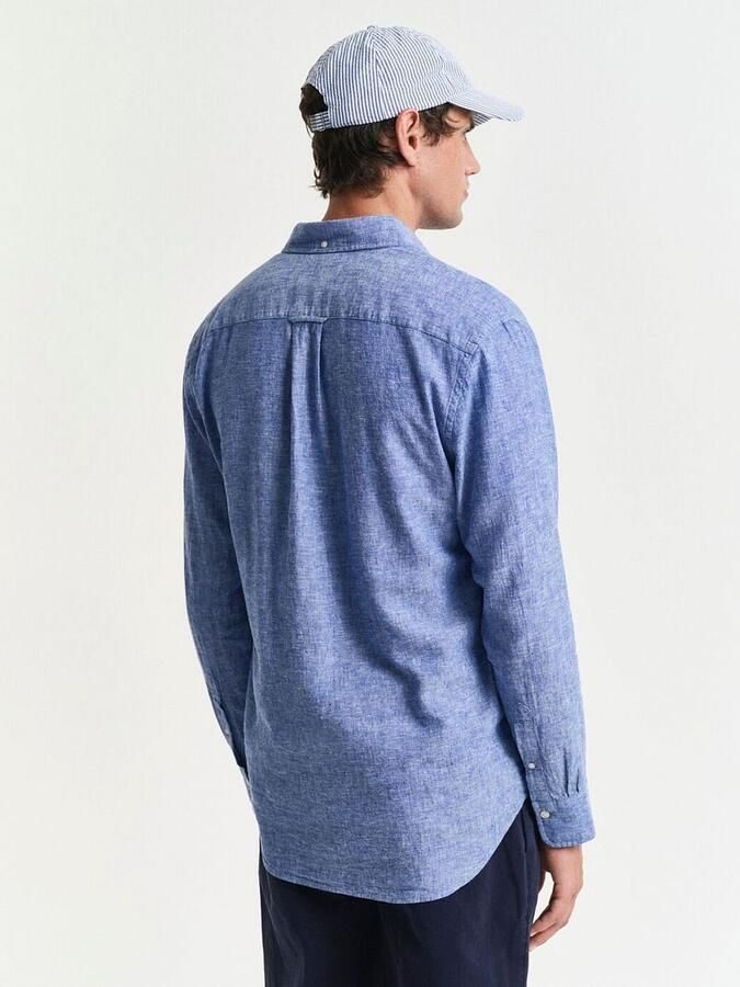 Gant Overhemd Linnen Blauw - Foto 4