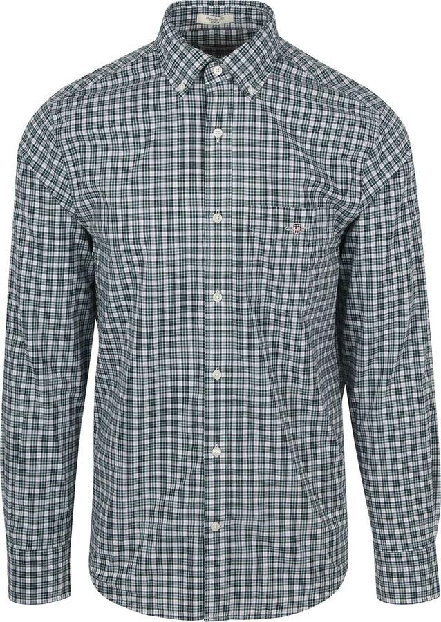 Gant Overhemd met lange mouwen REG POPLIN SMALL CHECK SHIRT Regular fit popeline overhemd met klein ruitpatroon