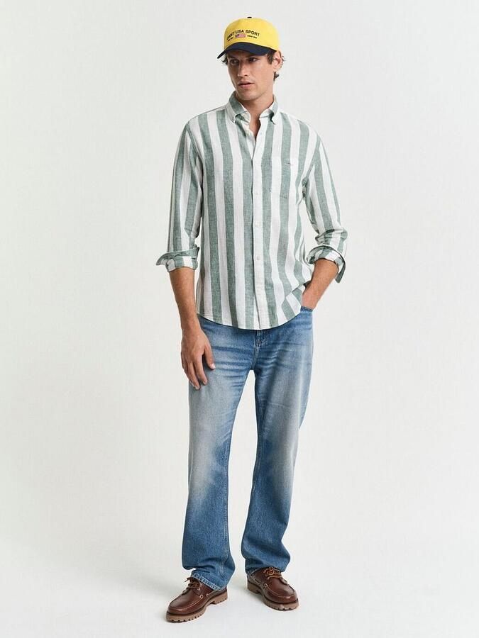 Gant Overhemd met lange mouwen REG COTTON LINEN BOLD STRIPE SHIRT