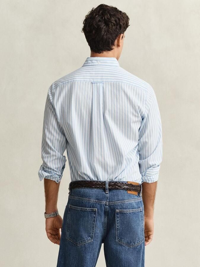 Gant Overhemd Stripe Poplin Classic Blauw - Foto 3