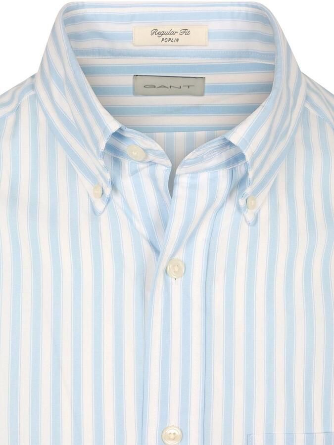 Gant Overhemd Stripe Poplin Classic Blauw - Foto 5