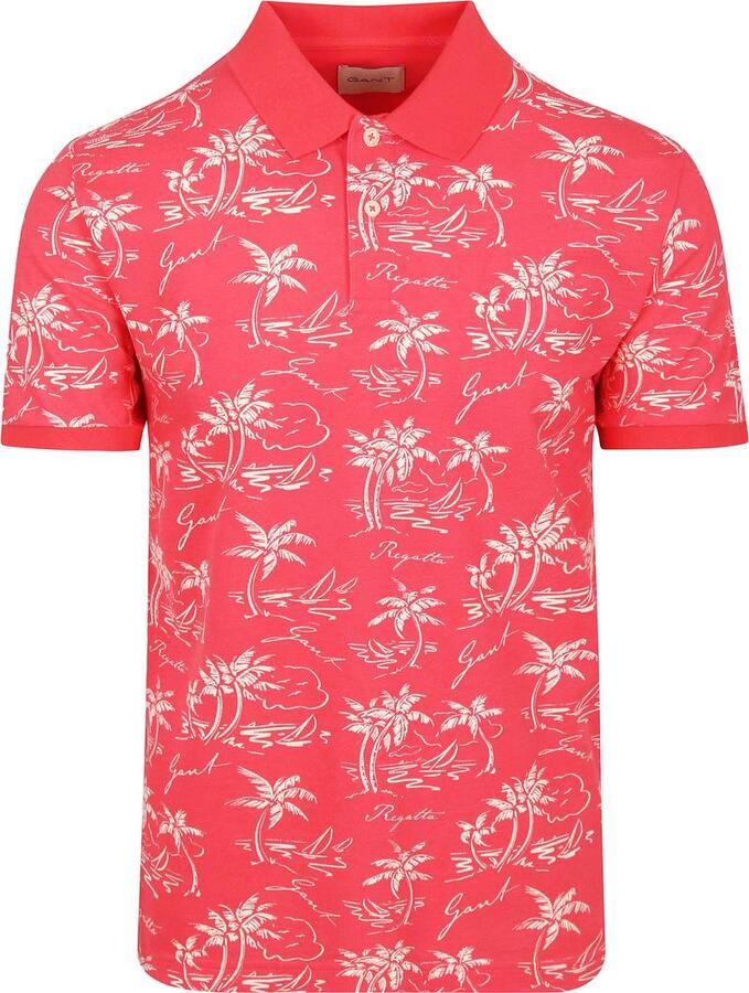 Gant Poloshirt Palm Print Watermelon