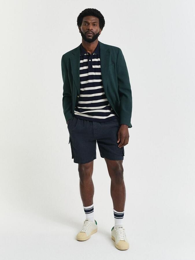 Gant Poloshirt Stripe Navy Wit - Foto 2