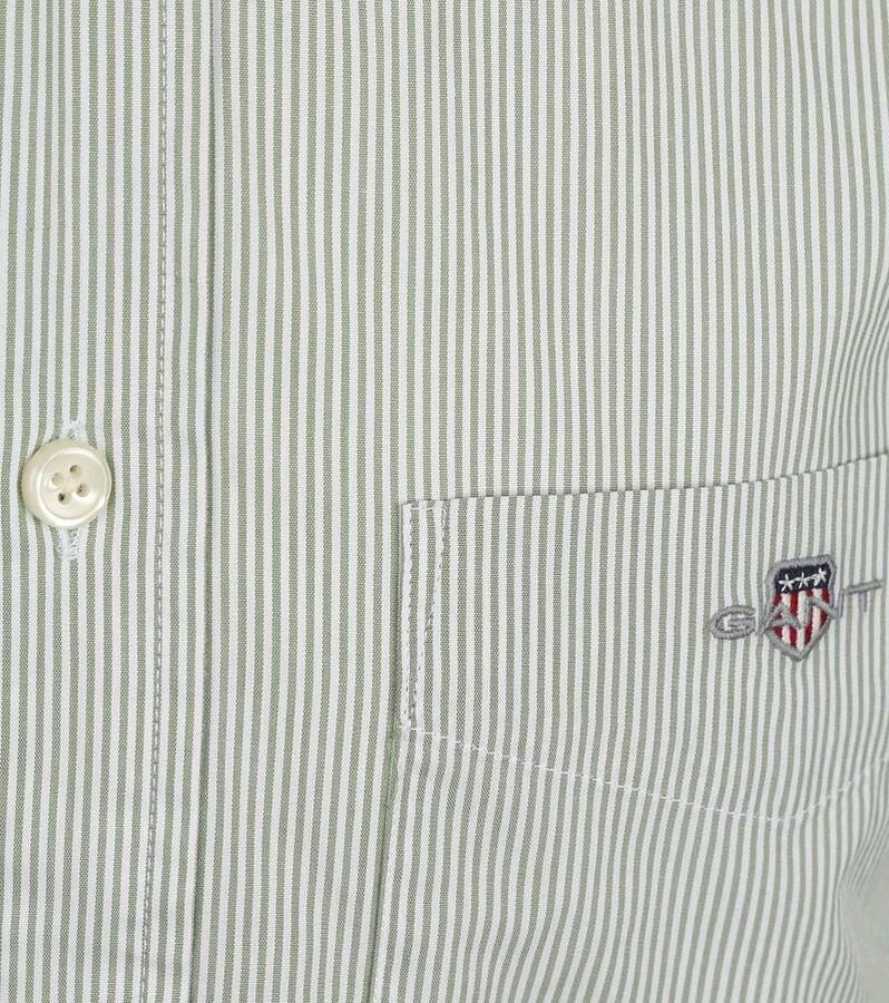 Gant Poplin Banker Overhemd Streep Groen - Foto 2