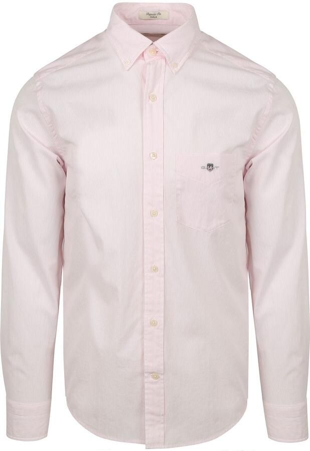 Gant Poplin Banker Overhemd Streep Lichtroze