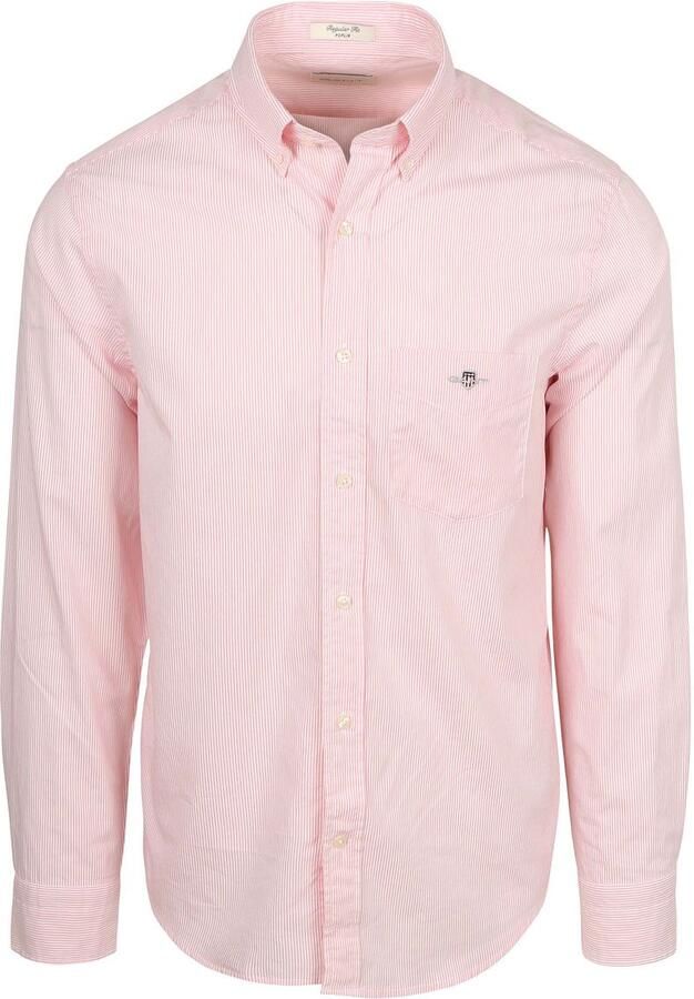 Gant Poplin Banker Overhemd Streep Roze