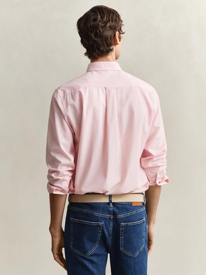 Gant Poplin Banker Overhemd Streep Roze - Foto 4