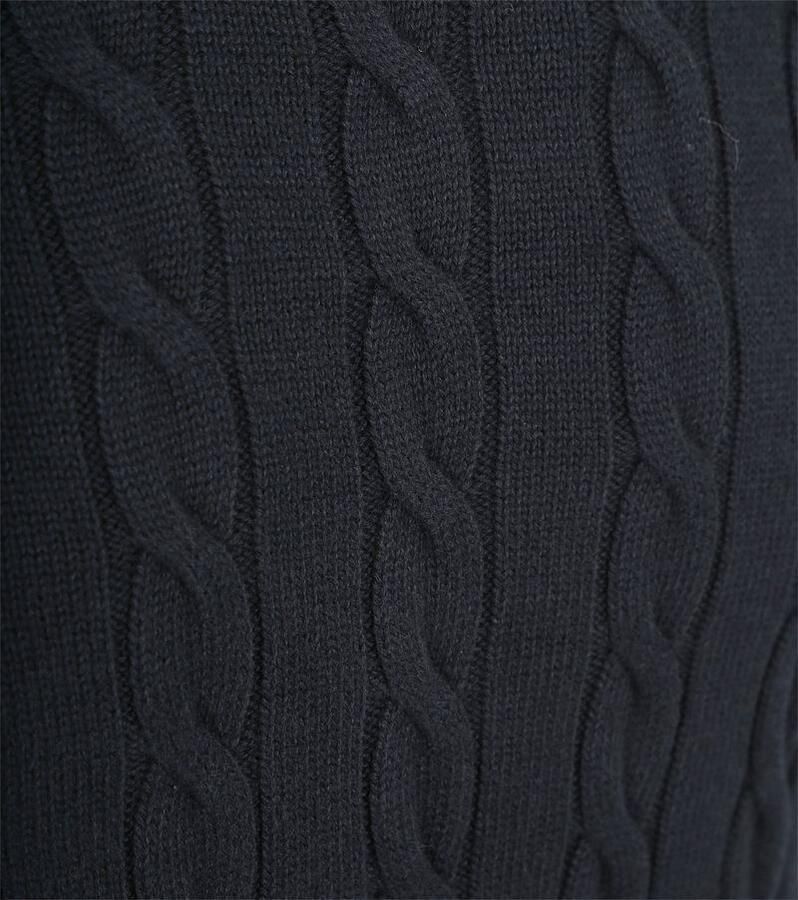 Gant Gebreide trui COTTON CABLE C-NECK met wapen-logo borduurwerk op de borst