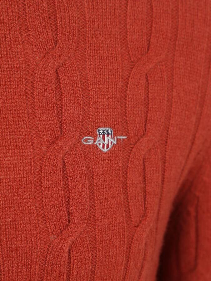 Gant Pullover Crewneck Lambswool Cable Modern Rust - Foto 2