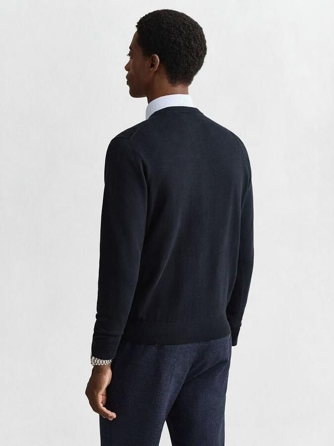Gant Trui met ronde hals CLASSIC COTTON C-NECK Premium gebreide trui van zacht 100% katoen overgangstrui - Foto 4