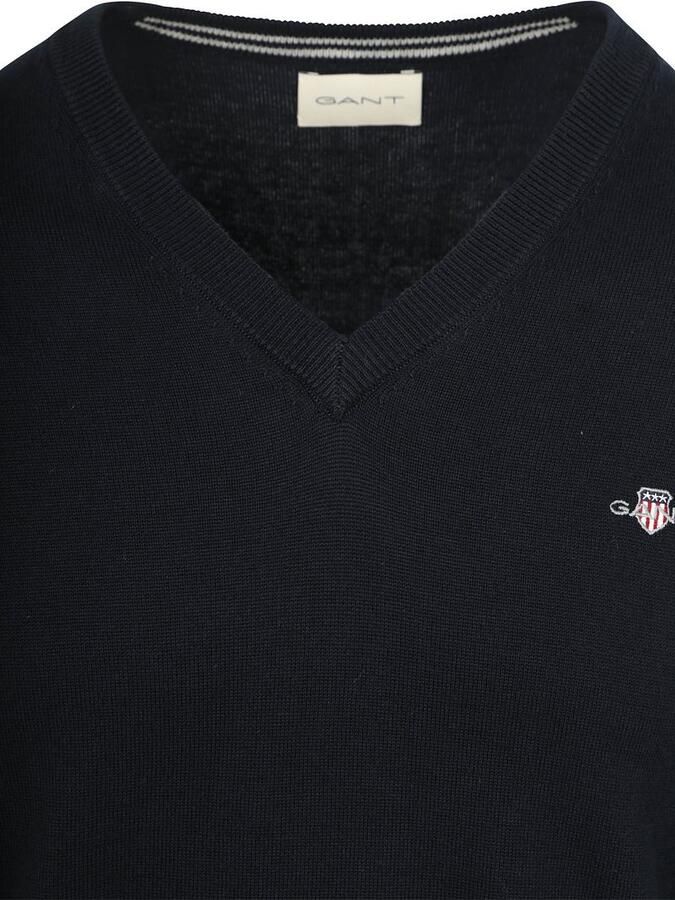 Gant Trui met V-hals CLASSIC COTTON V-NECK Premium gebreide jersey van zacht 100% katoen overgangstrui - Foto 5
