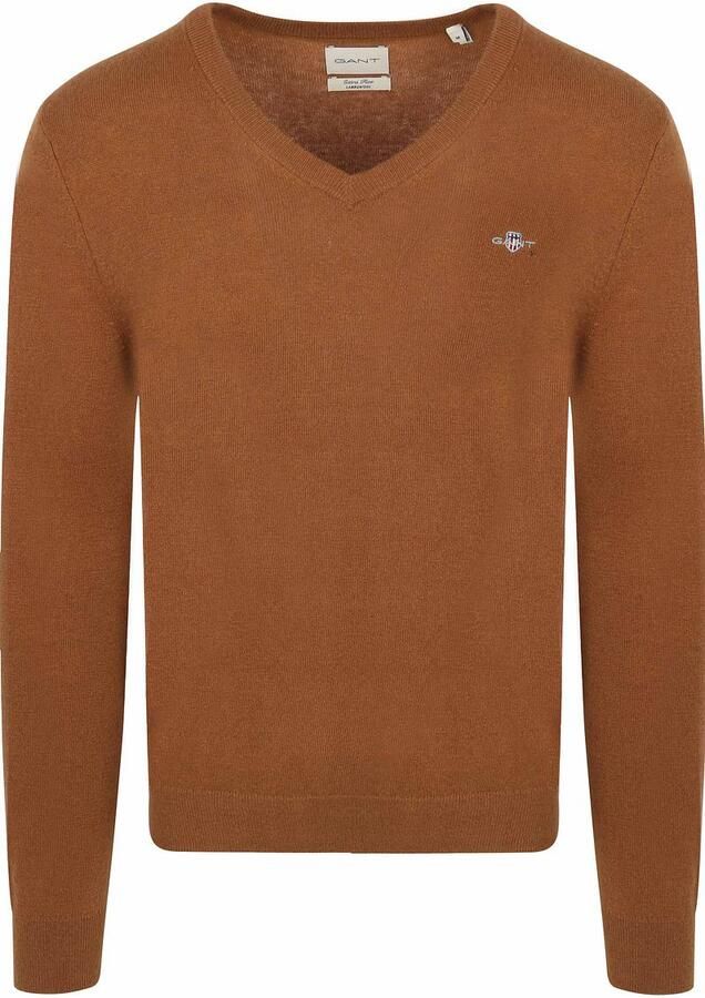 Gant Pullover V-Hals Woolblend Camel