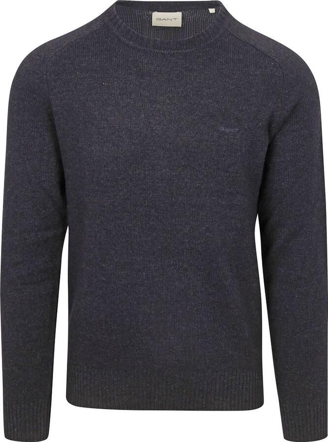 Gant Trui met ronde hals WOOL BLEND C-NECK in gemêleerde look - Foto 2