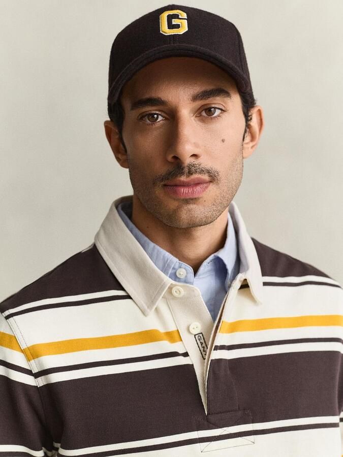 Gant Sweater Rugger Polo Multi Striped Bruin Geel - Foto 2
