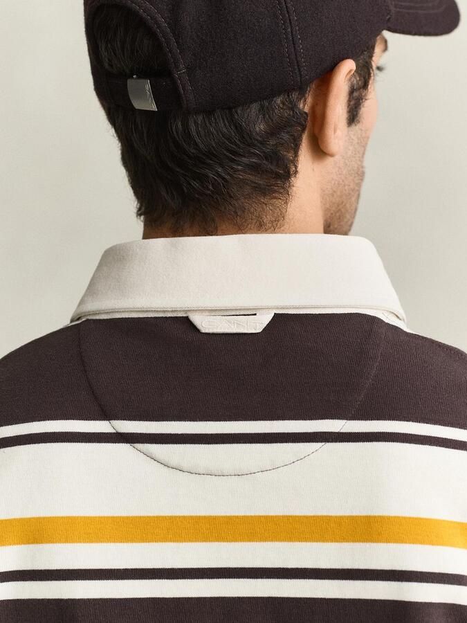 Gant Sweater Rugger Polo Multi Striped Bruin Geel - Foto 3