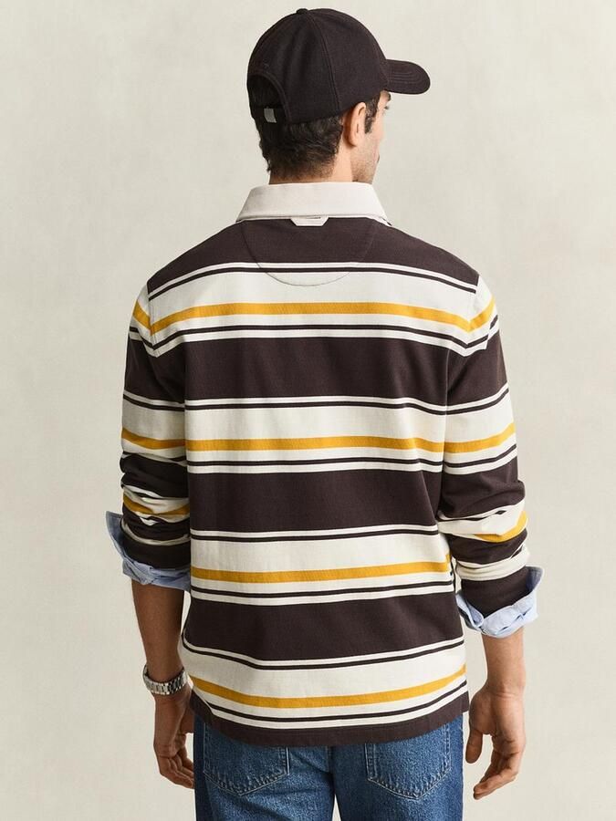 Gant Sweater Rugger Polo Multi Striped Bruin Geel - Foto 4