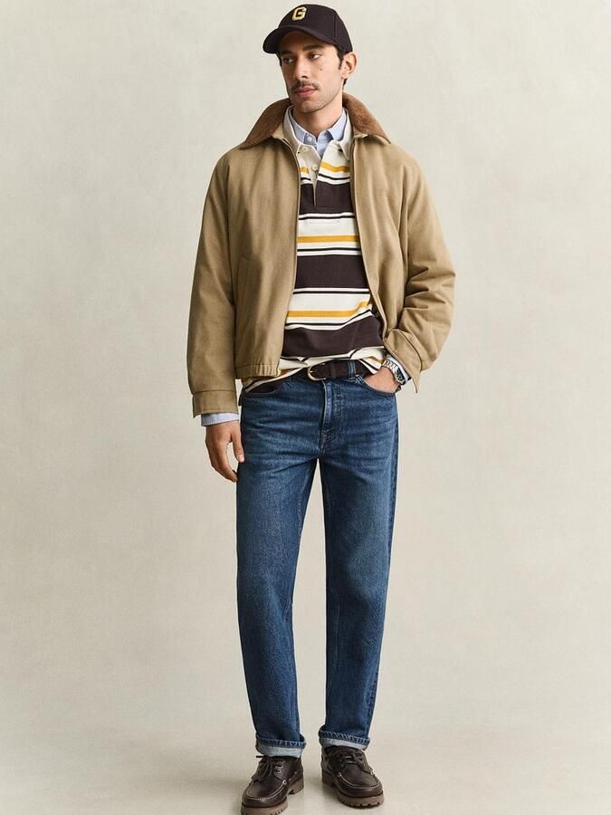 Gant Sweater Rugger Polo Multi Striped Bruin Geel - Foto 5