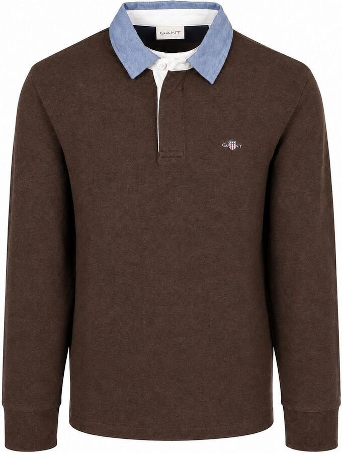 Gant Rugger Shield Chambray Polo Bruin