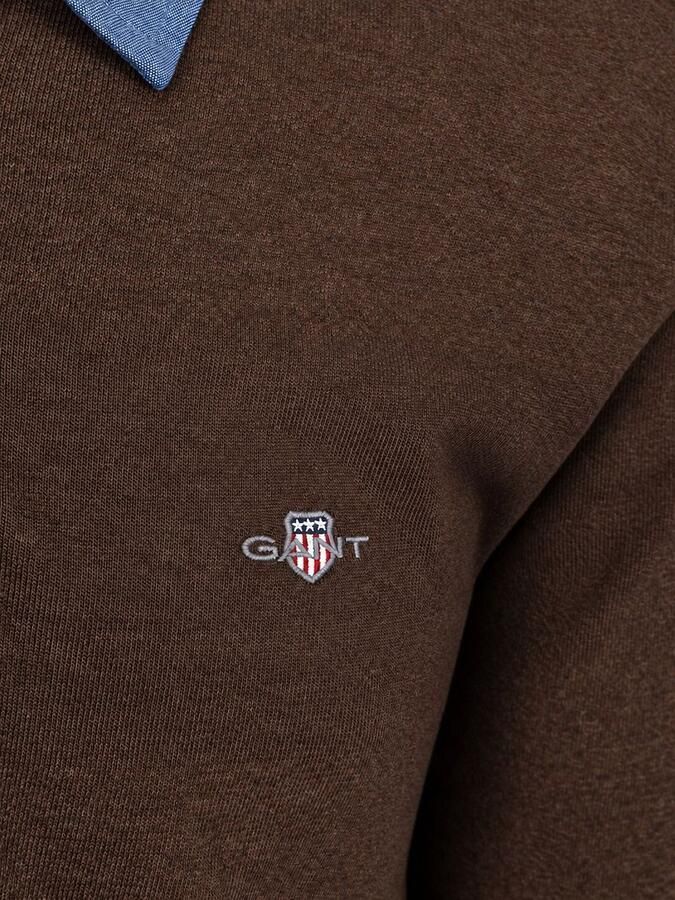 Gant Rugger Shield Chambray Polo Bruin - Foto 2