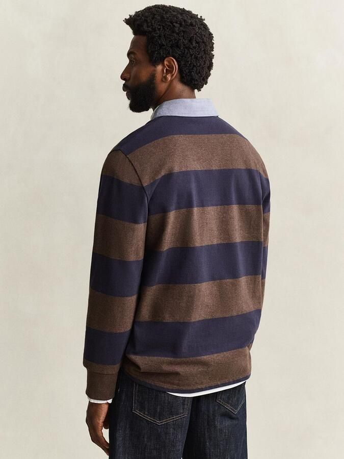 Gant Rugger Shield Chambray Polo Streep Navy Bruin - Foto 4