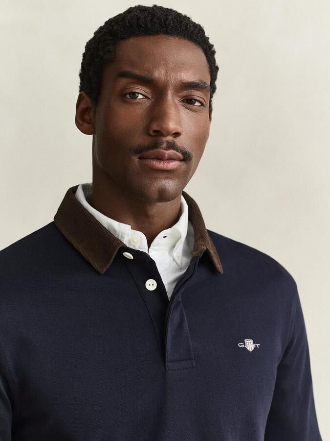 Gant Rugger Shield Corduroy Polo Navy - Foto 2