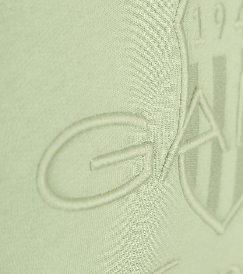 Gant Sweater Embossed Logo Lichtgroen - Foto 3