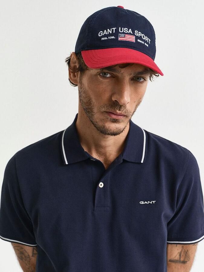 Gant Poloshirt REG CONTRAST PIQUE SS RUGGER met contrastkleurige inzetten - Foto 9