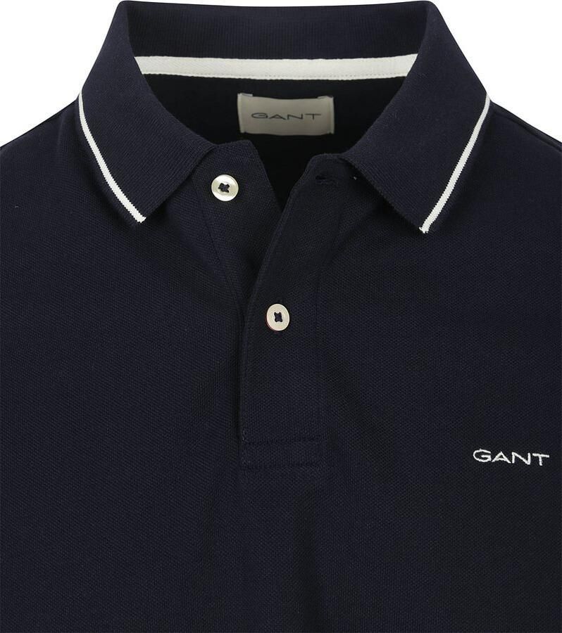 Gant Poloshirt REG CONTRAST PIQUE SS RUGGER met contrastkleurige inzetten - Foto 2