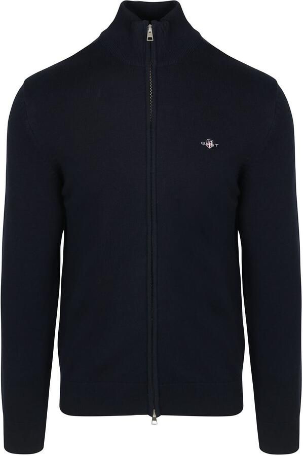 Gant Cardigan CASUAL COTTON ZIP CARDIGAN Met ribbels aan opstaande kraag mouwen en zoom - Foto 18