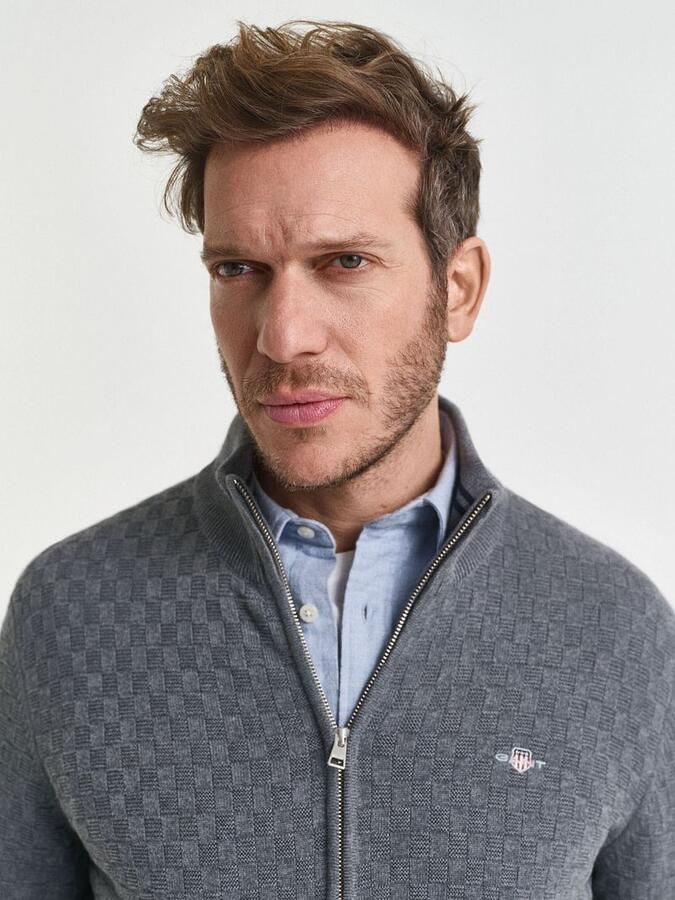 Gant Vest Texture Grijs - Foto 2