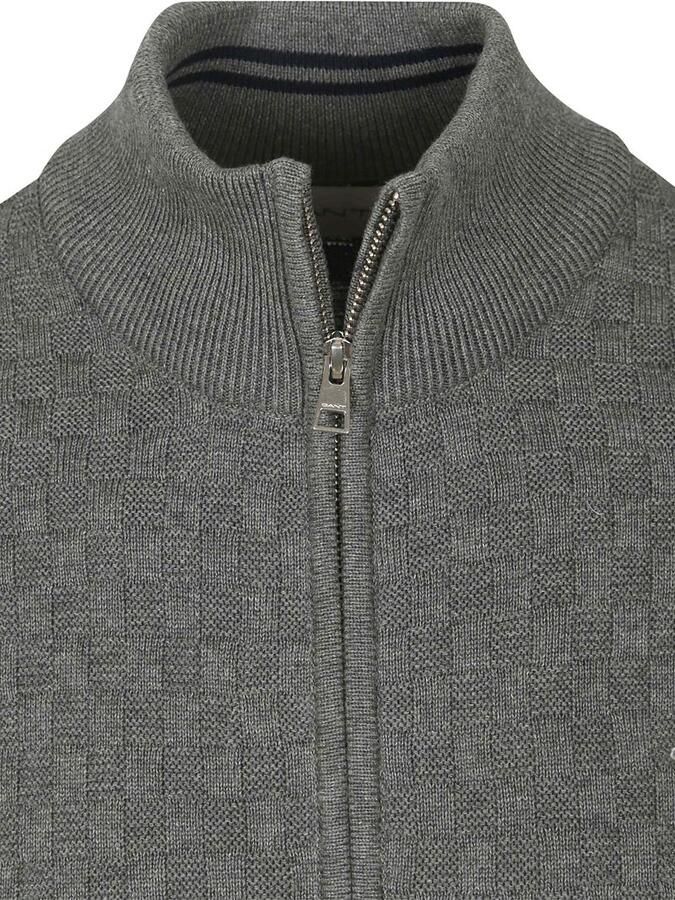 Gant Vest Texture Grijs - Foto 3