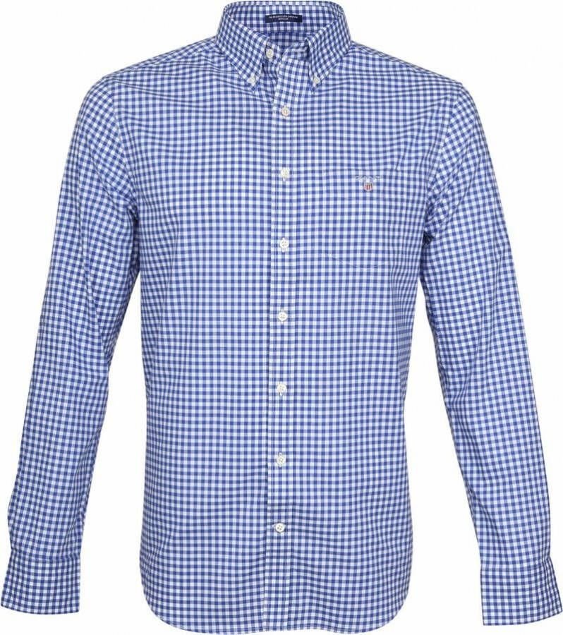 Gant Geruit overhemd Gingham met een afgeronde zoom