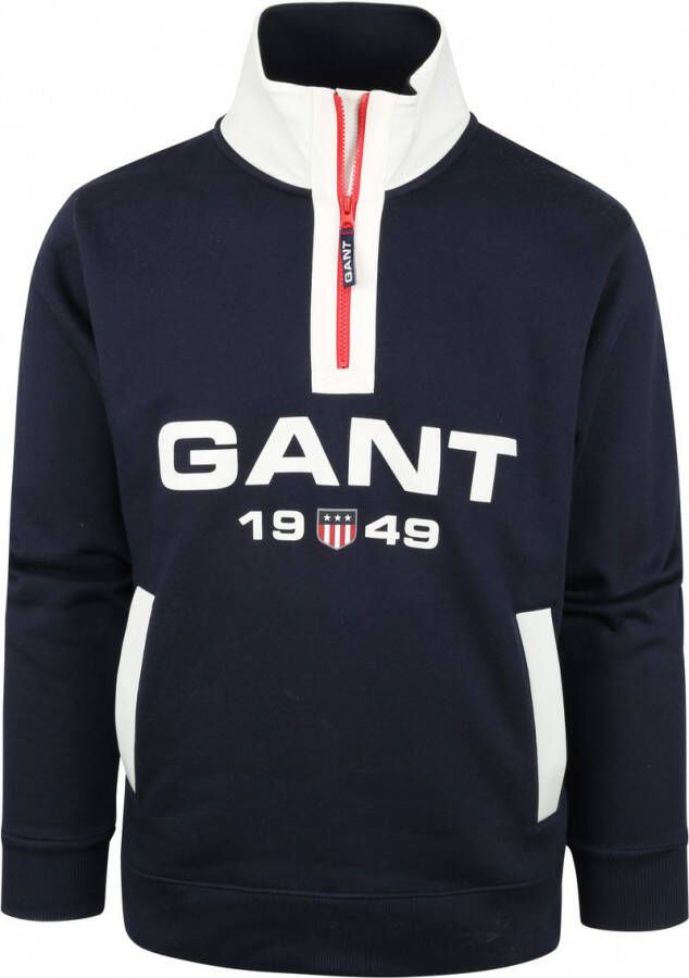 Gant Half Zip Sweat Logo Navy
