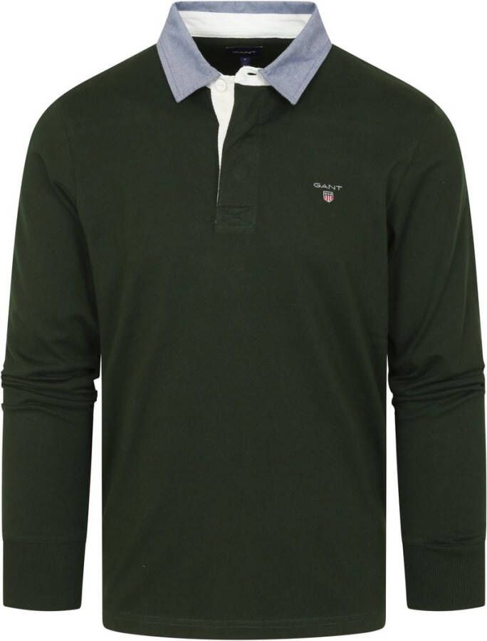 Gant Heavy Rugger Poloshirt LS Donkergroen Groen Heren