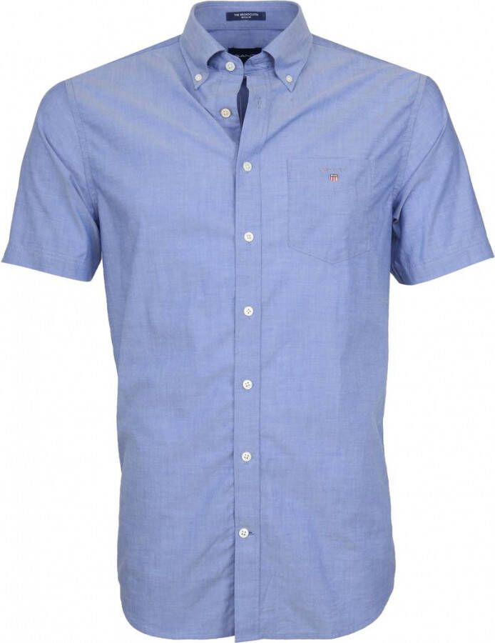 Gant Overhemd korte mouwen blauw