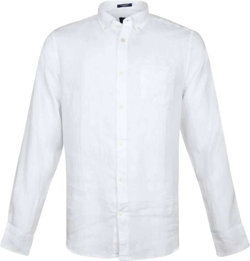 Gant Overhemd Regular Fit linnen wit