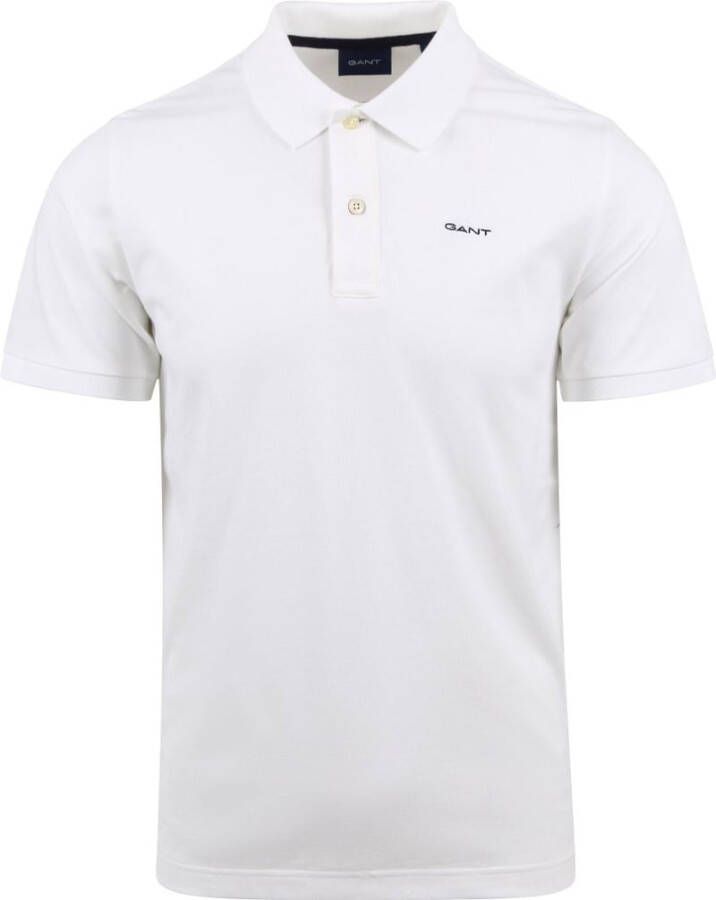 Gant Witte Polo T-shirt met Korte Mouw White Heren