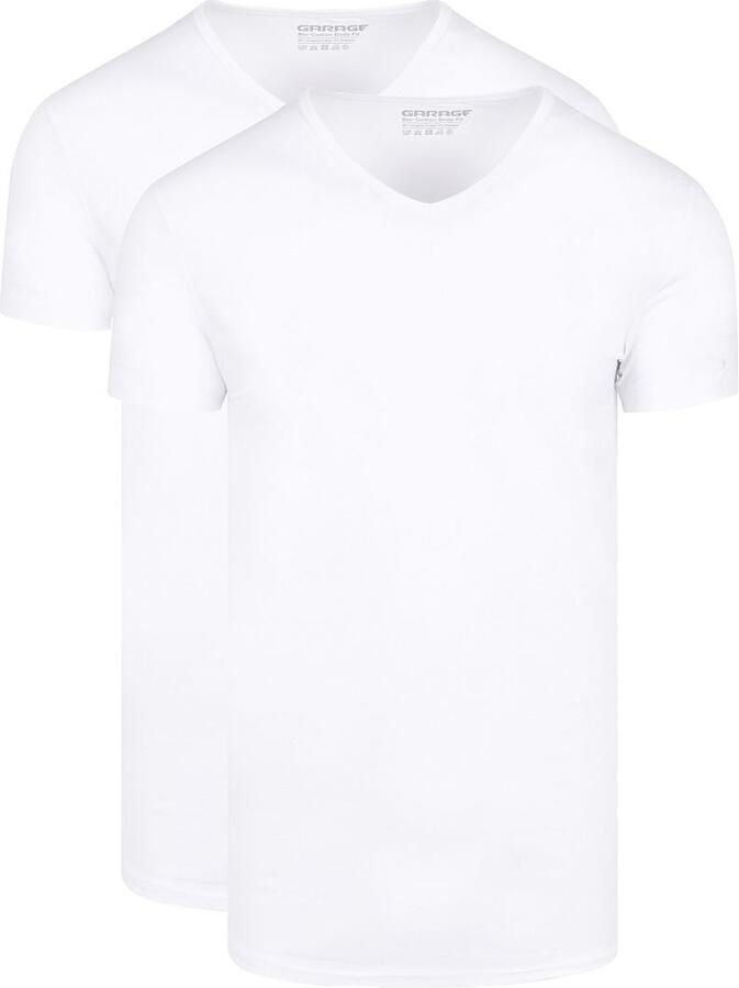 Garage 2-Pack Basic T-shirt Bio V-Neck Wit